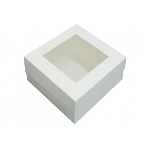Коробка для десертів біла 130*130*60 мм