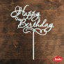 Білий топер ХДФ №04 “Happy Birthday”