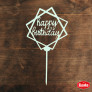 Білий топер ХДФ №06 “Happy Birthday”