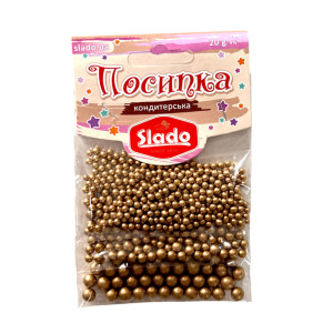 Посипка в стіках №60 золоті кульки 20г