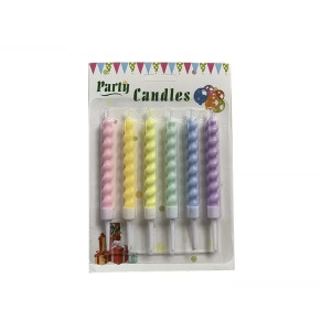 Свічки для торта спіральки макарун, 6 штук