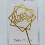 Золотий топпер на торт "Happy birthday"