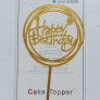 Золотий топпер на торт "Happy birthday"
