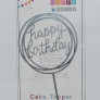 Срібний топпер на торт "Happy birthday"