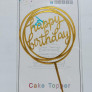 Золотий топпер на торт "Happy birthday"