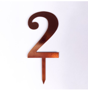 Топпер з картону "2" золото