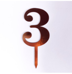 Топпер з картону "3" золото