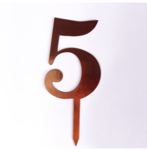 Топпер з картону "5" золото