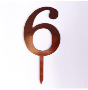 Топпер з картону "6" золото