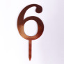 Топпер з картону "6" золото