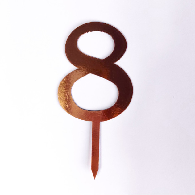 Топпер з картону "8" золото