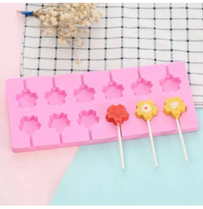 Форма силіконова для льодяників Lolli Pop Квітка 12 шт з паличками