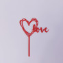 Червоний топпер на торт "Love"