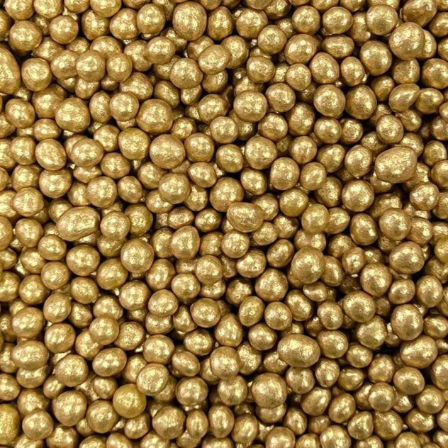 Посипка рисові кульки глазуровані золоті D=5 мм 50 грам