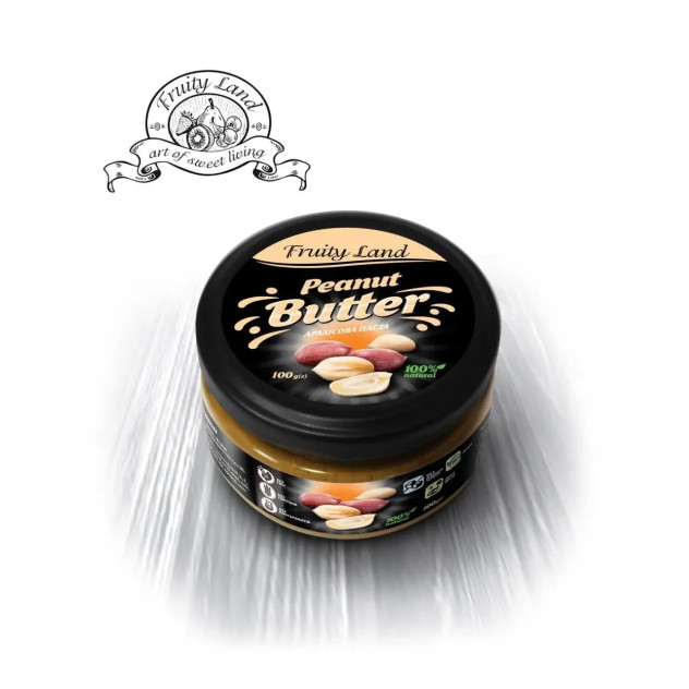 Арахісова паста 100% Fruity Land натуральна без добавок,100г