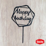 Чорний топер ХДФ №05 “Happy Birthday”