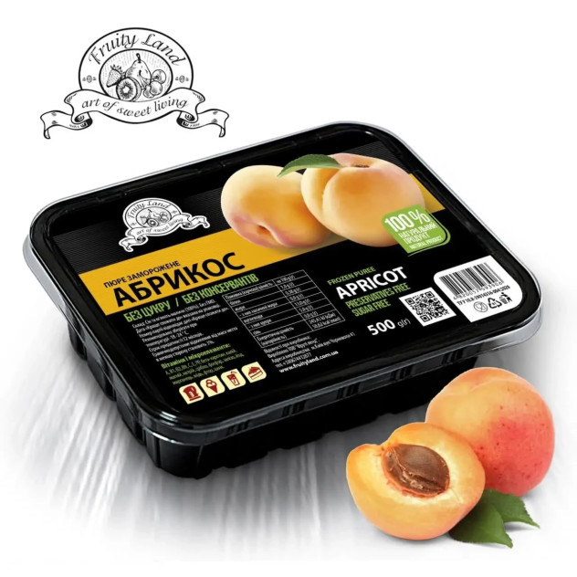 Пюре абрикосове Fruityland заморожене без цукру, 1000 г
