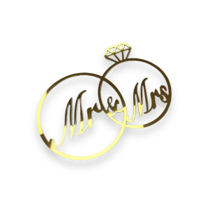 Золотий топер з полістиролу “Mr-Mrs”