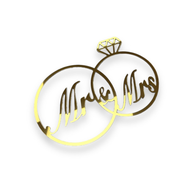 Золотий топер з полістиролу “Mr-Mrs”