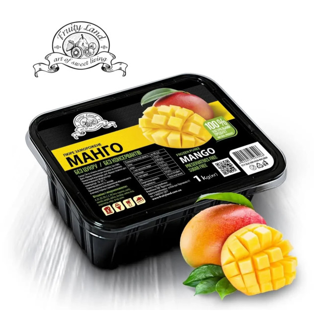 Пюре з манго Fruityland заморожене без цукру,1000  г