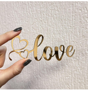 Золотий топер з полістиролу “Love”