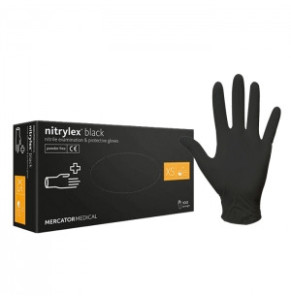 Рукавиці XS нітрилові NITRYLEX чорні (100 шт.)