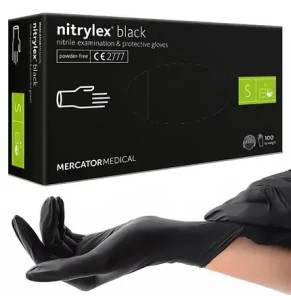 Рукавиці S нітрилові NITRYLEX чорні (100 шт.)