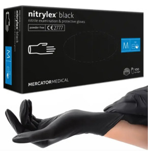 Рукавиці М нітрилові NITRYLEX чорні (100 шт.)