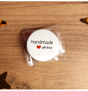 Наклейки ∅-40 мм (50 шт.) "Hand made"