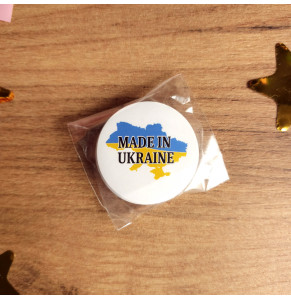 Наклейки ∅-40 мм (50 шт.) "MADE IN UKRAINE"