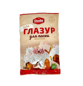 Глазурь для паски з швидкорозчинним желатином біла Slado