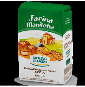 Борошно м'яких сортів пшениці MANITOBA (манітоба) білок 15% ТІРО "00" Molino Grassi 1кг Великдень