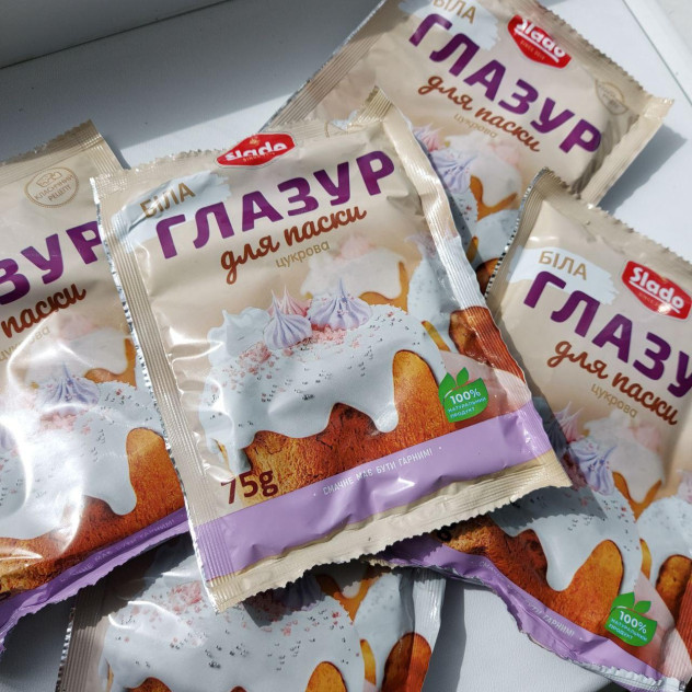 Глазур для паски цукрова біла Slado Великдень