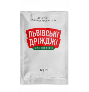 Дріжджі сухі для випічки швидкодіючі Львівські Дріжджі 12г