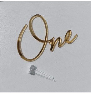 Бічний топер акриловий One (на один рік) Золото