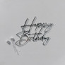 Бічний топер акриловий Happy Birthday (З днем народження) Срібло