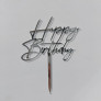 Топер акриловий Happy Birthday (З днем народження) Срібло
