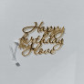 Бічний топер акриловий Happy Birthday my love(З днем народження, моя любов) Золото