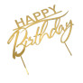 Золотий топер з полістиролу “Happy Birthday”