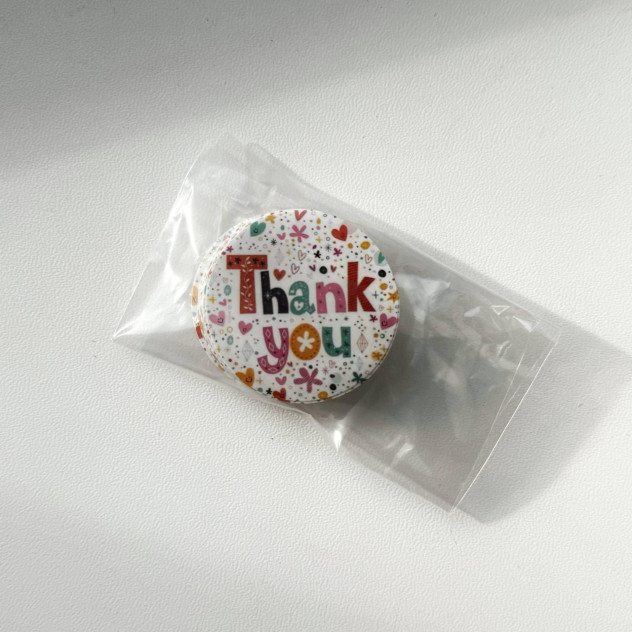 Наклейки ∅-40 мм (50 шт.) кольорова "Thank you"
