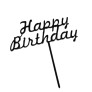 Чорний топер з полістиролу  "Happy Birthday"