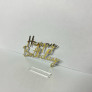 Золотий топер з полістиролу “Happy Birthday”