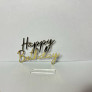 Золотий топер з полістиролу “Happy Birthday”