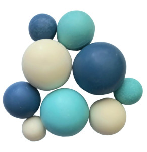 Шоколадні Сфери Білі- Синій-Блакитний-Білий (9 шт в пакуванні)