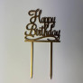 Топер ХДФ Happy Birthday золото