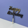Золотий топер з полістиролу Happy Birthday на паличці