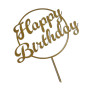 Золотий топер з полістиролу “Happy Birthday”
