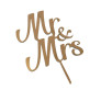 Золотий топер з полістиролу “Mr-Mrs” на шпажці