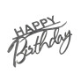 Срібний топер з полістиролу Happy Birthday