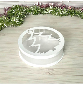 Коробка тубус d200, h70 біла, кришка ЯЛИНКА
